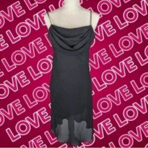 Jump High End 90s Inspired Black Cowl Neck Midi Dress Size 11 Juniors